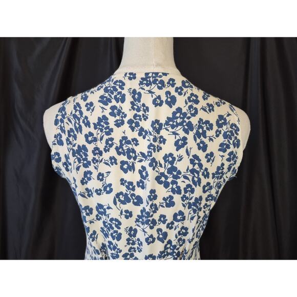 Reformation Rilynn Button Front Tie Back Sundress Blue Floral US 6 New - Picture 13 of 14